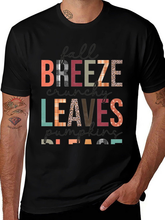 Fall Breeze Leaves Pumpkins Please T-Shirt