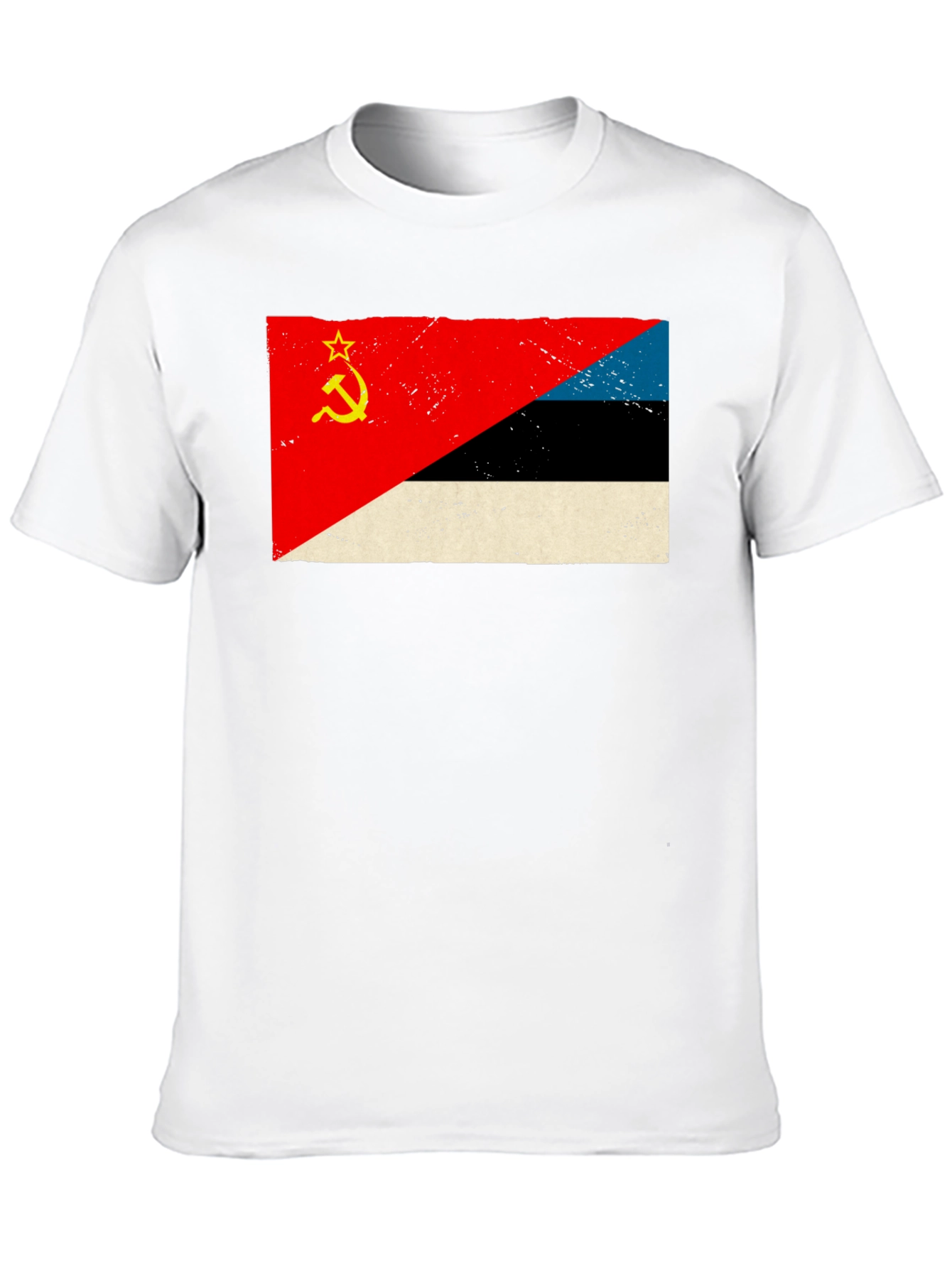 Retro Soviet Estonian Flag Graphic T-Shirt