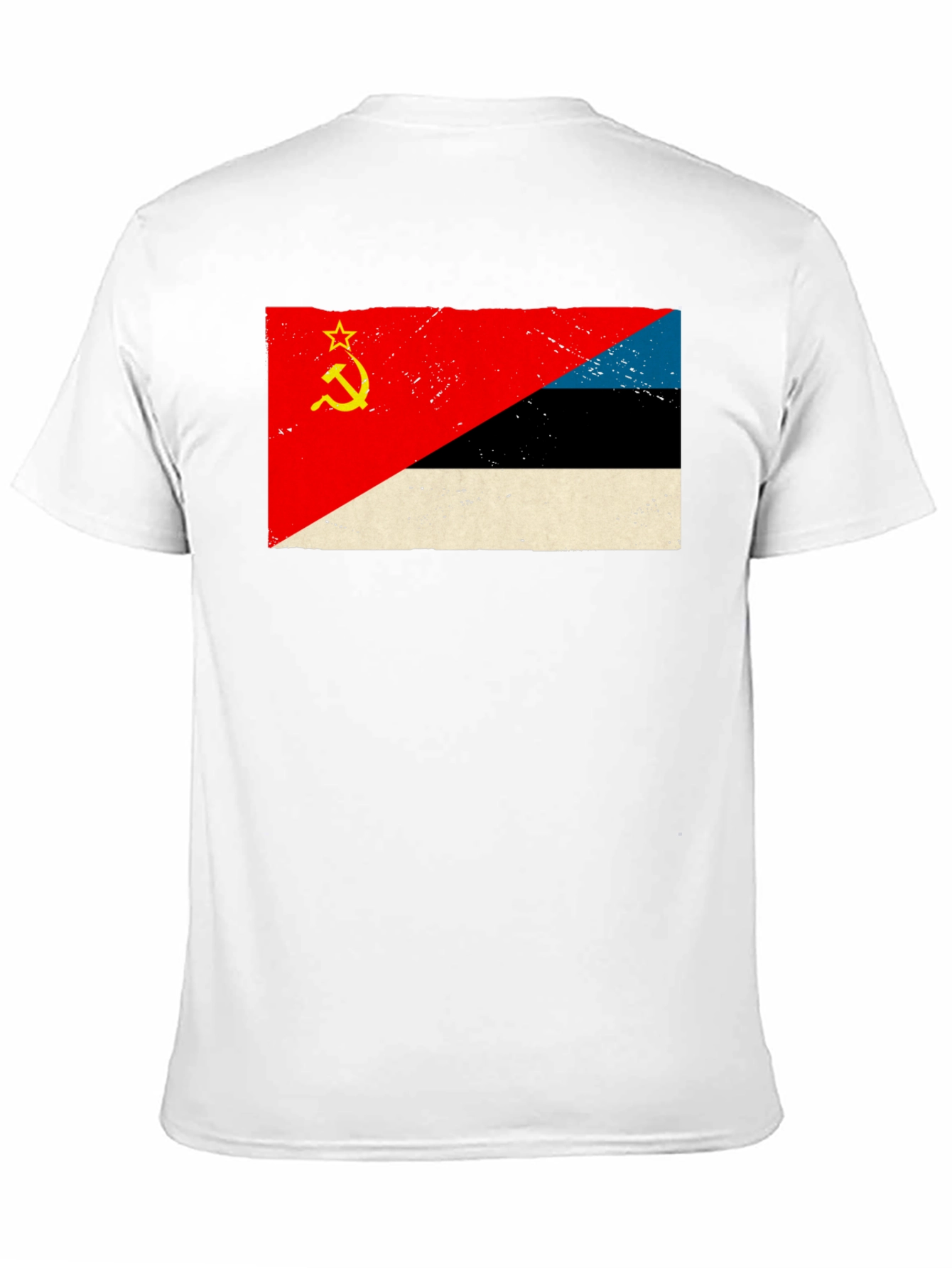 Retro Soviet Estonian Flag Graphic T-Shirt