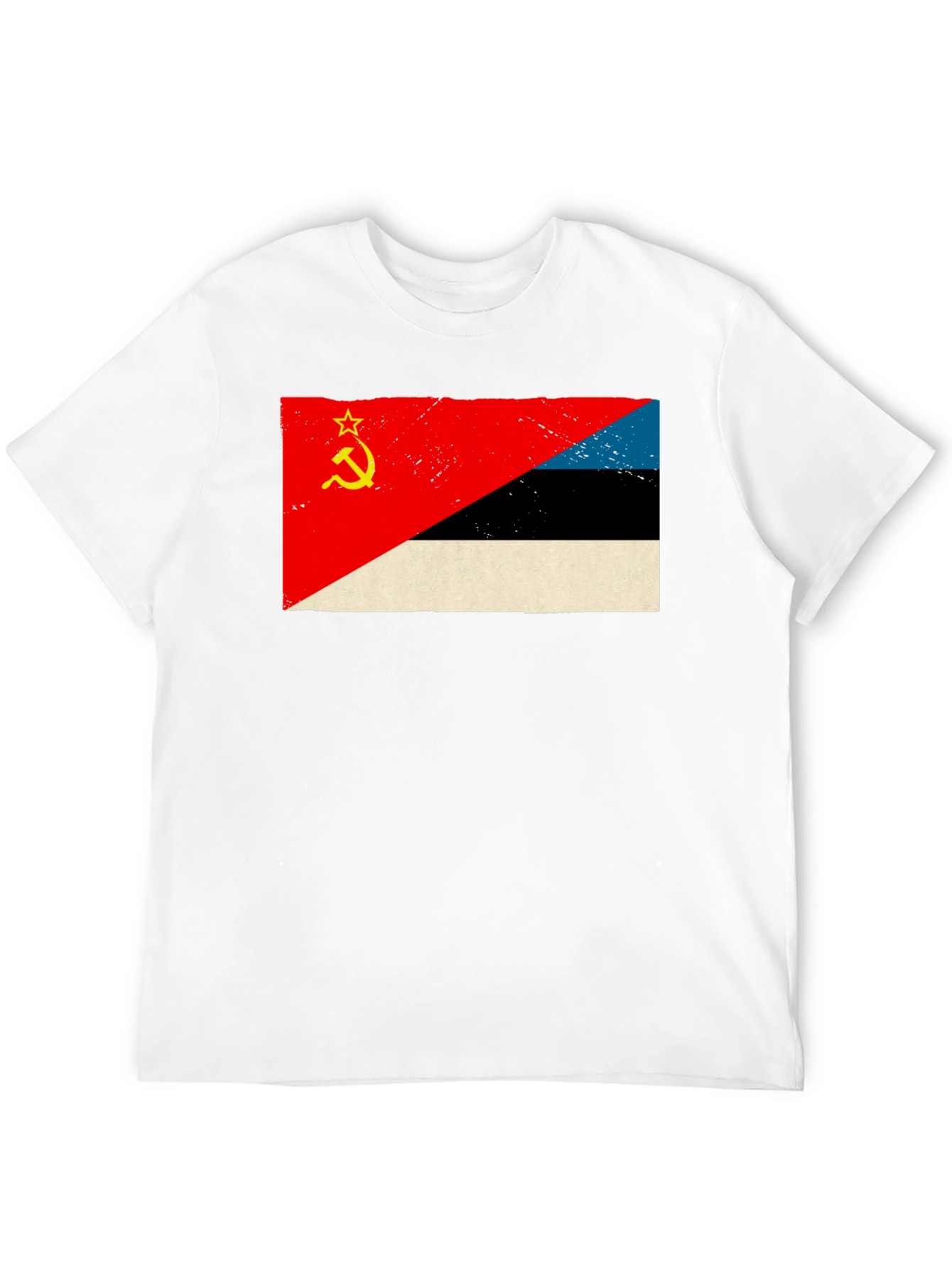 Retro Soviet Estonian Flag Graphic T-Shirt