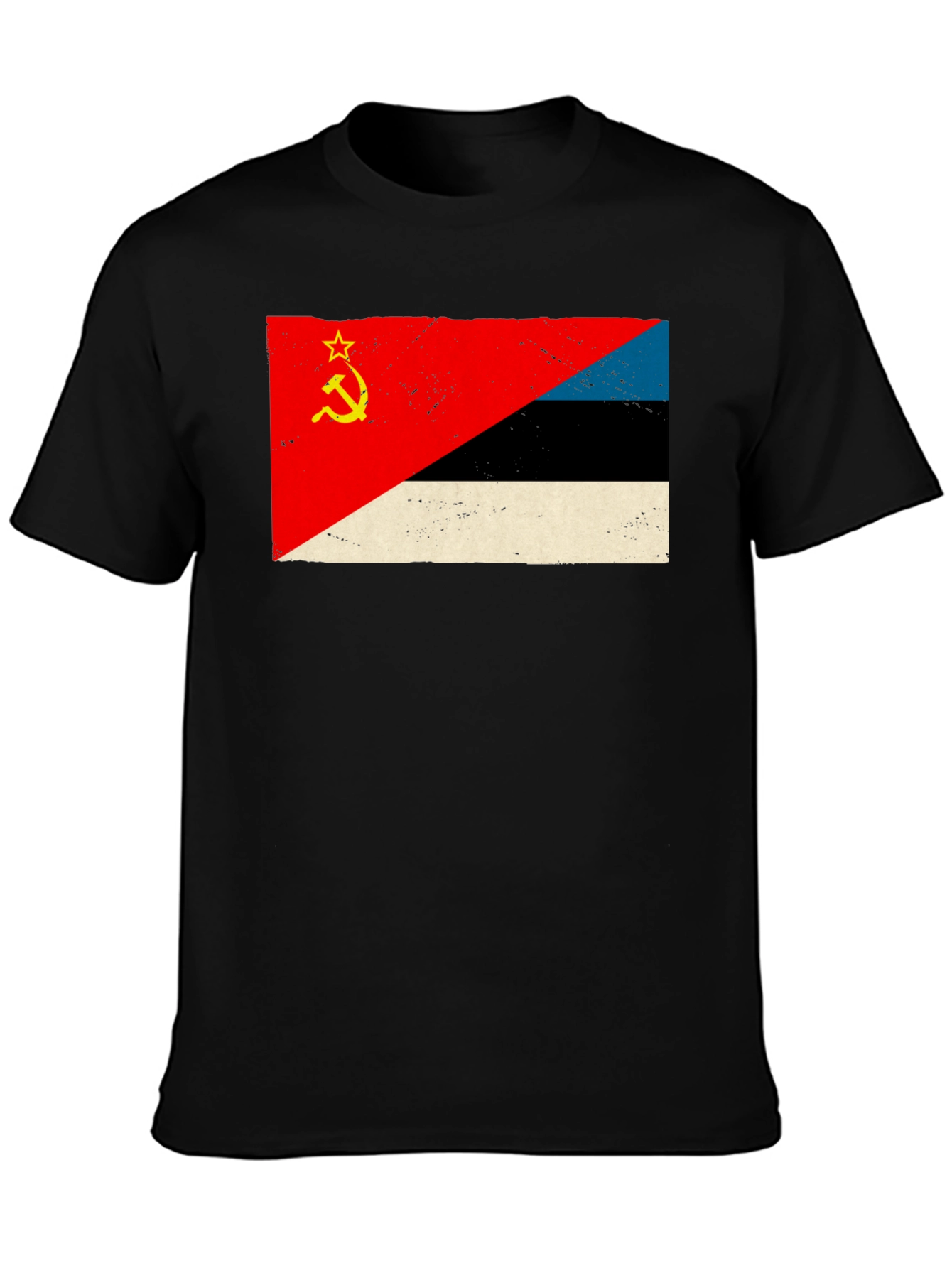 Retro Soviet Estonian Flag Graphic T-Shirt