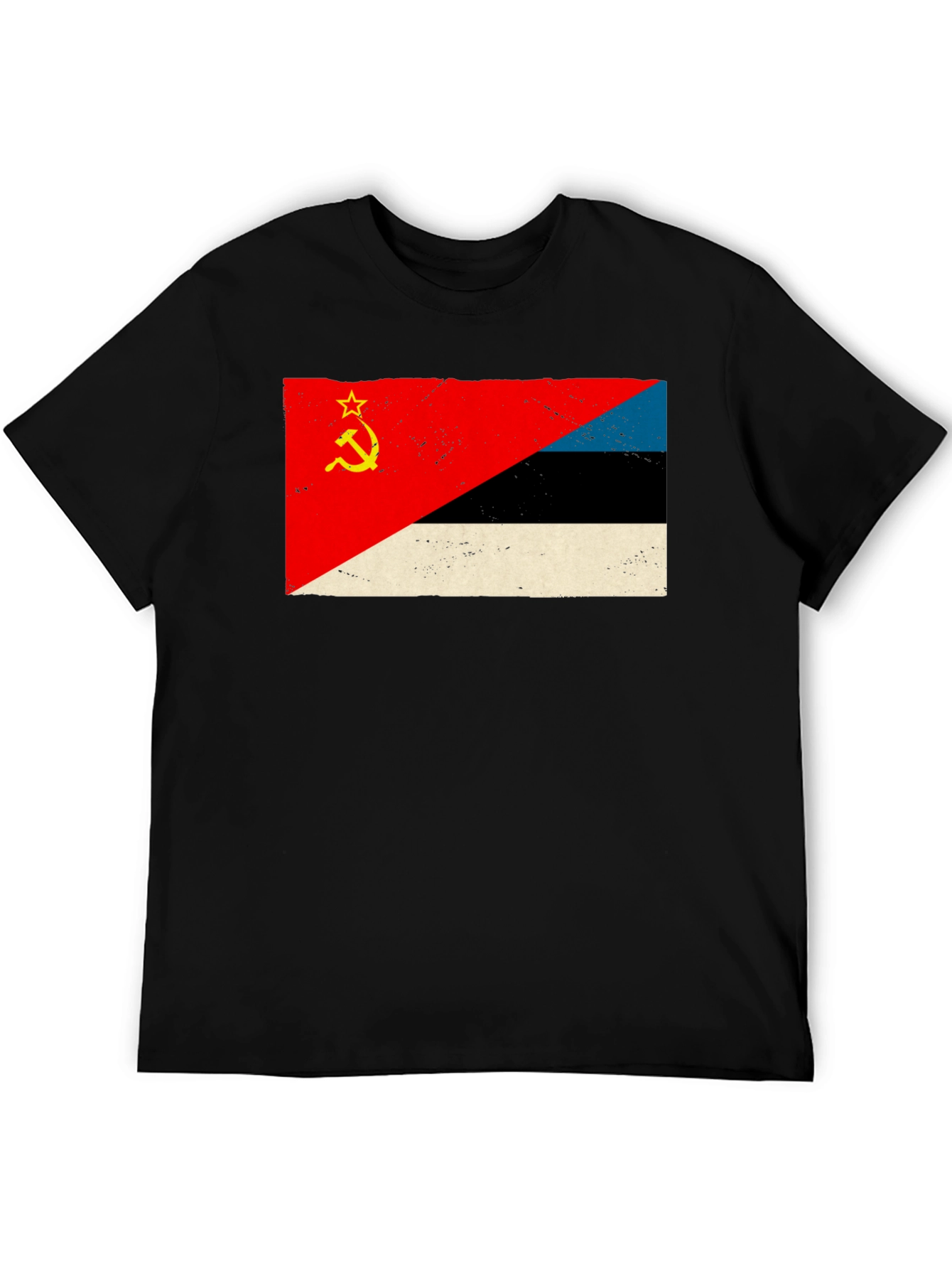 Retro Soviet Estonian Flag Graphic T-Shirt