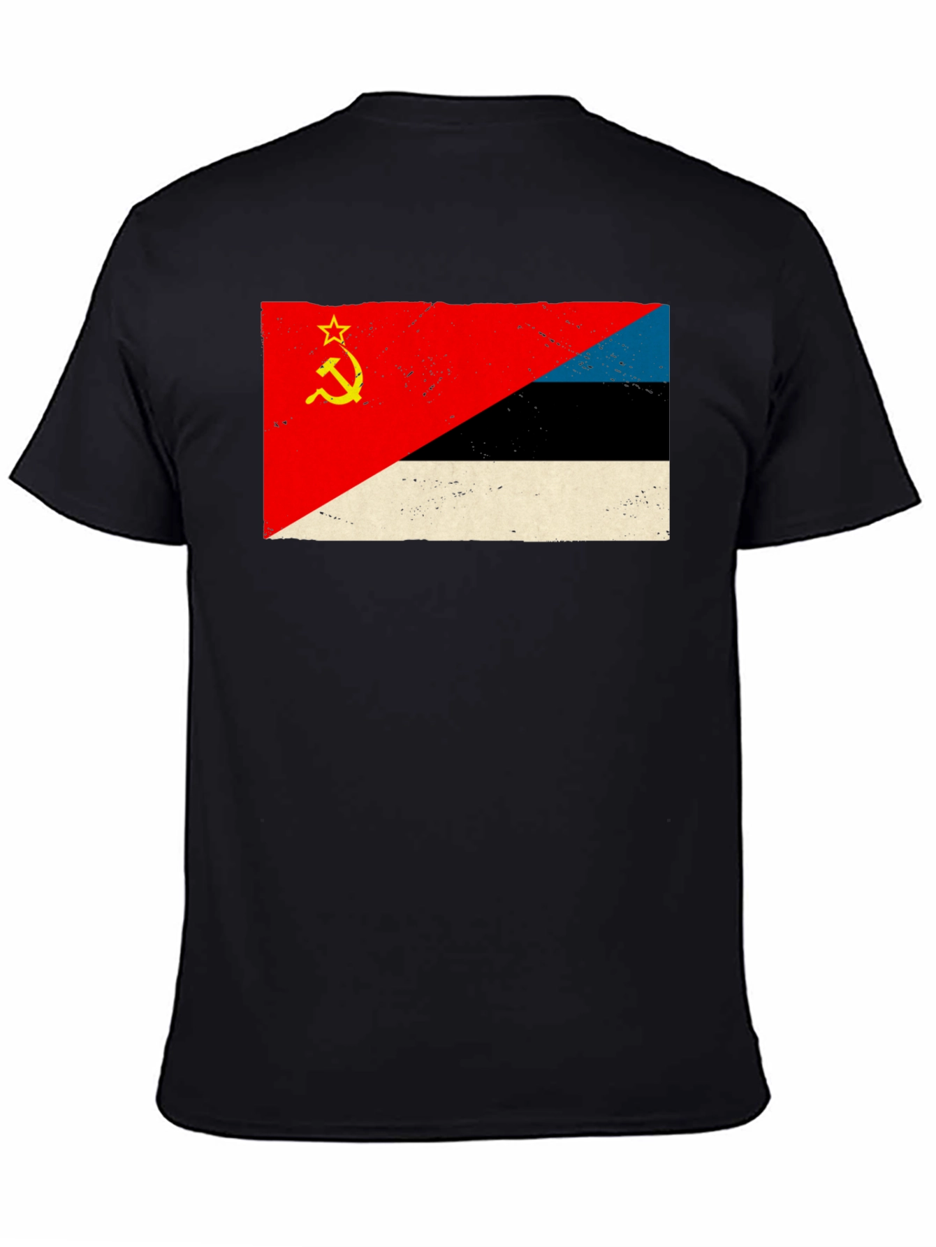Retro Soviet Estonian Flag Graphic T-Shirt