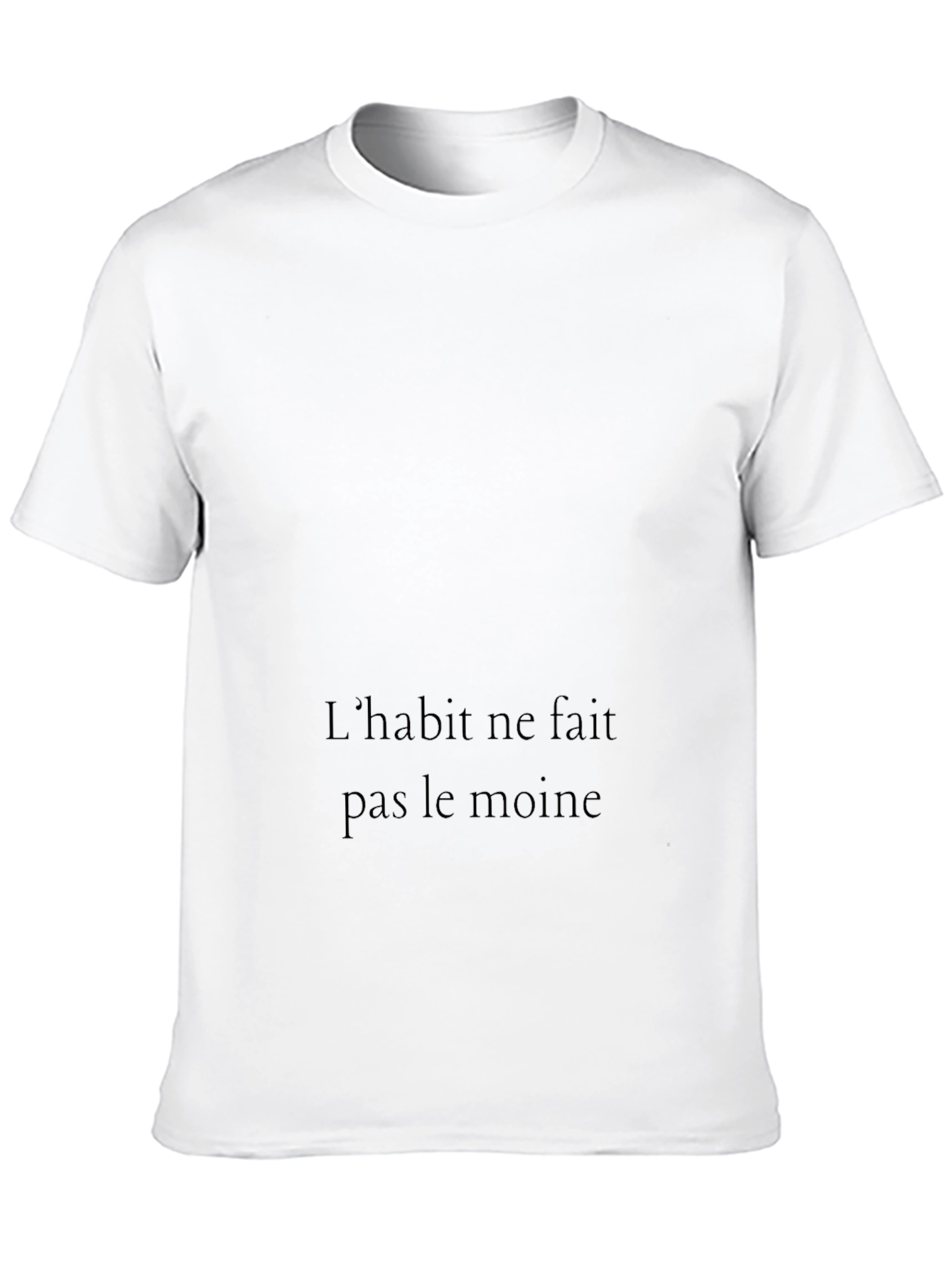 Mens Black T-Shirt with French Quote