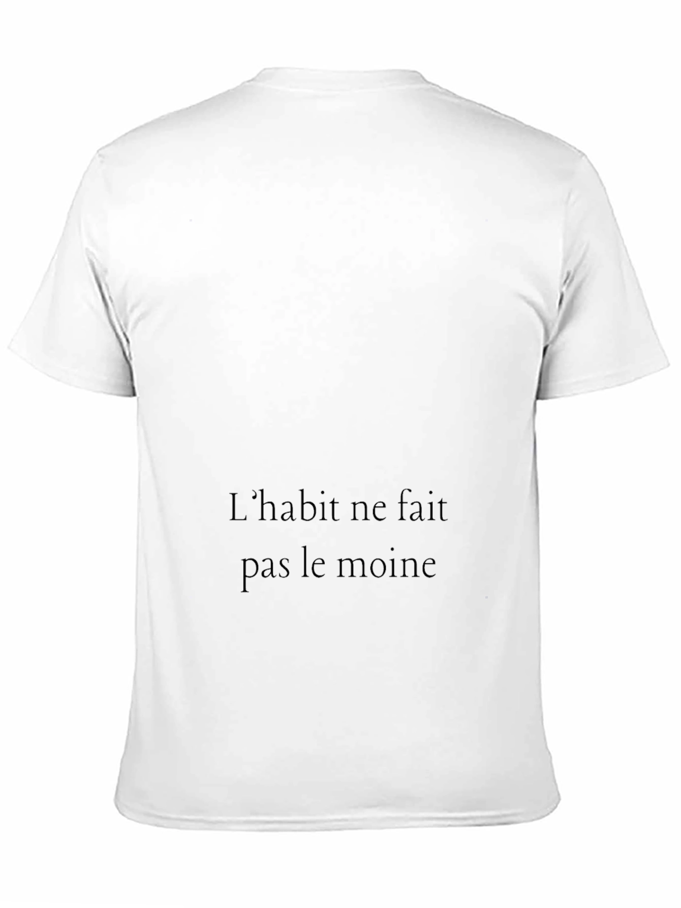 Mens Black T-Shirt with French Quote