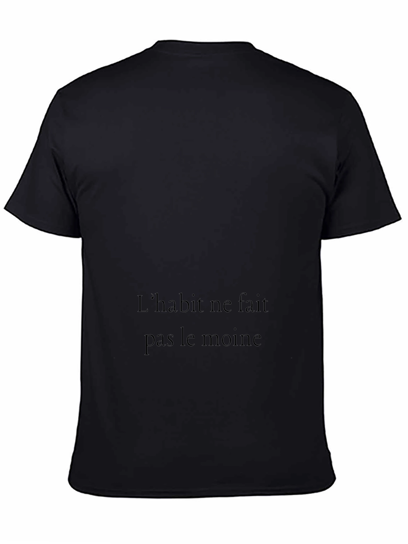 Mens Black T-Shirt with French Quote