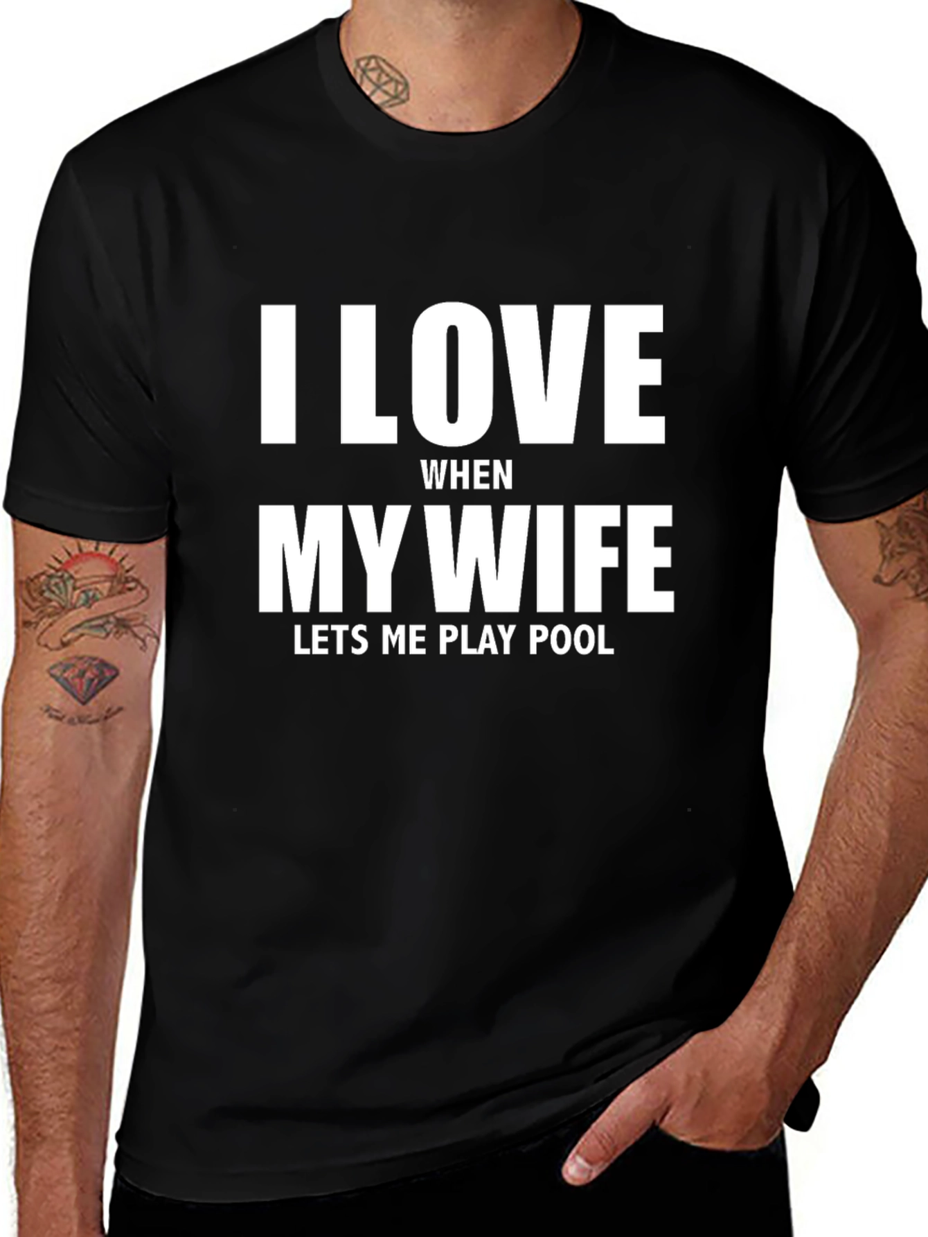 I Love My Wife Pool Player T-Shirt