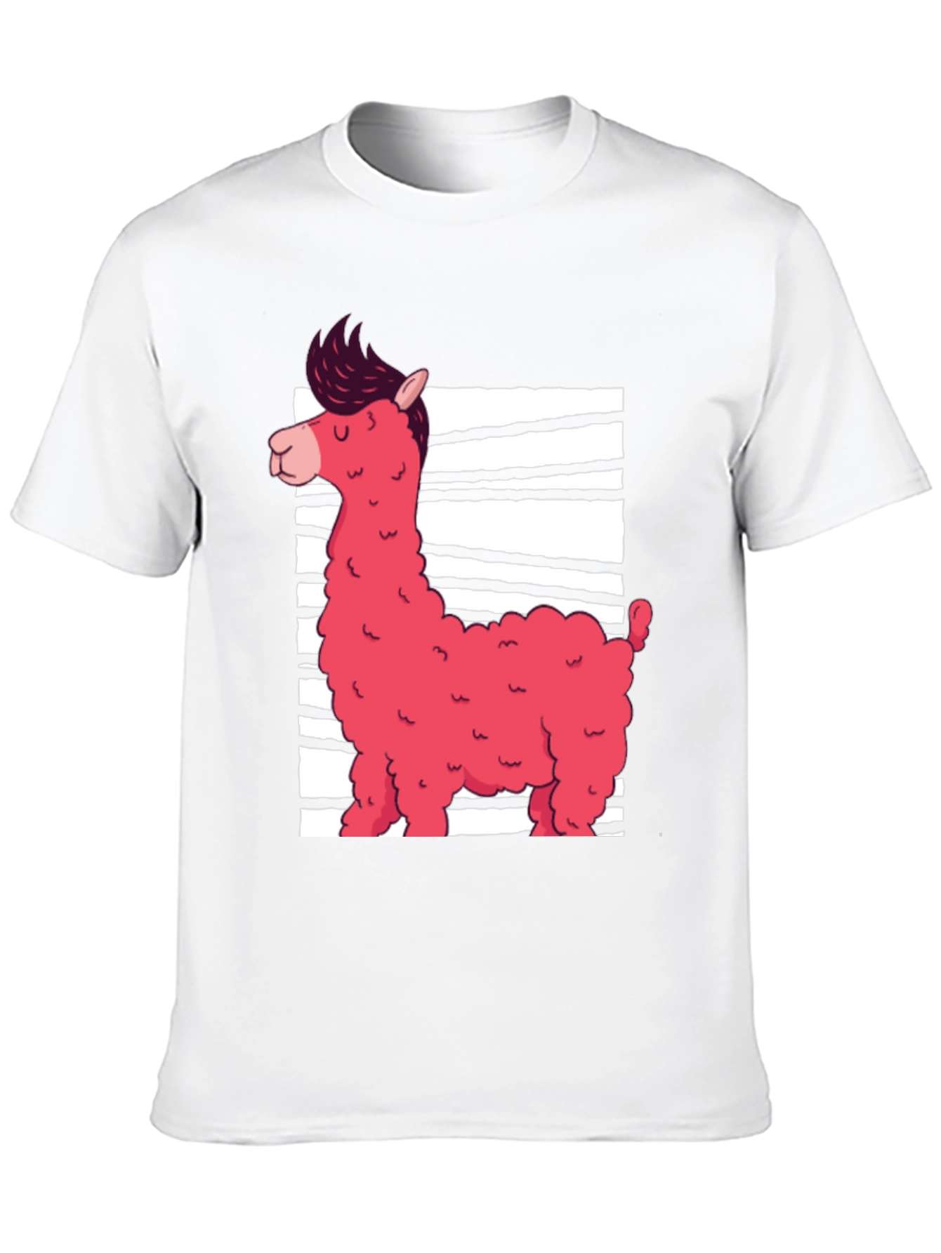 Funky Llama Graphic Tee - Black Cotton Shirt