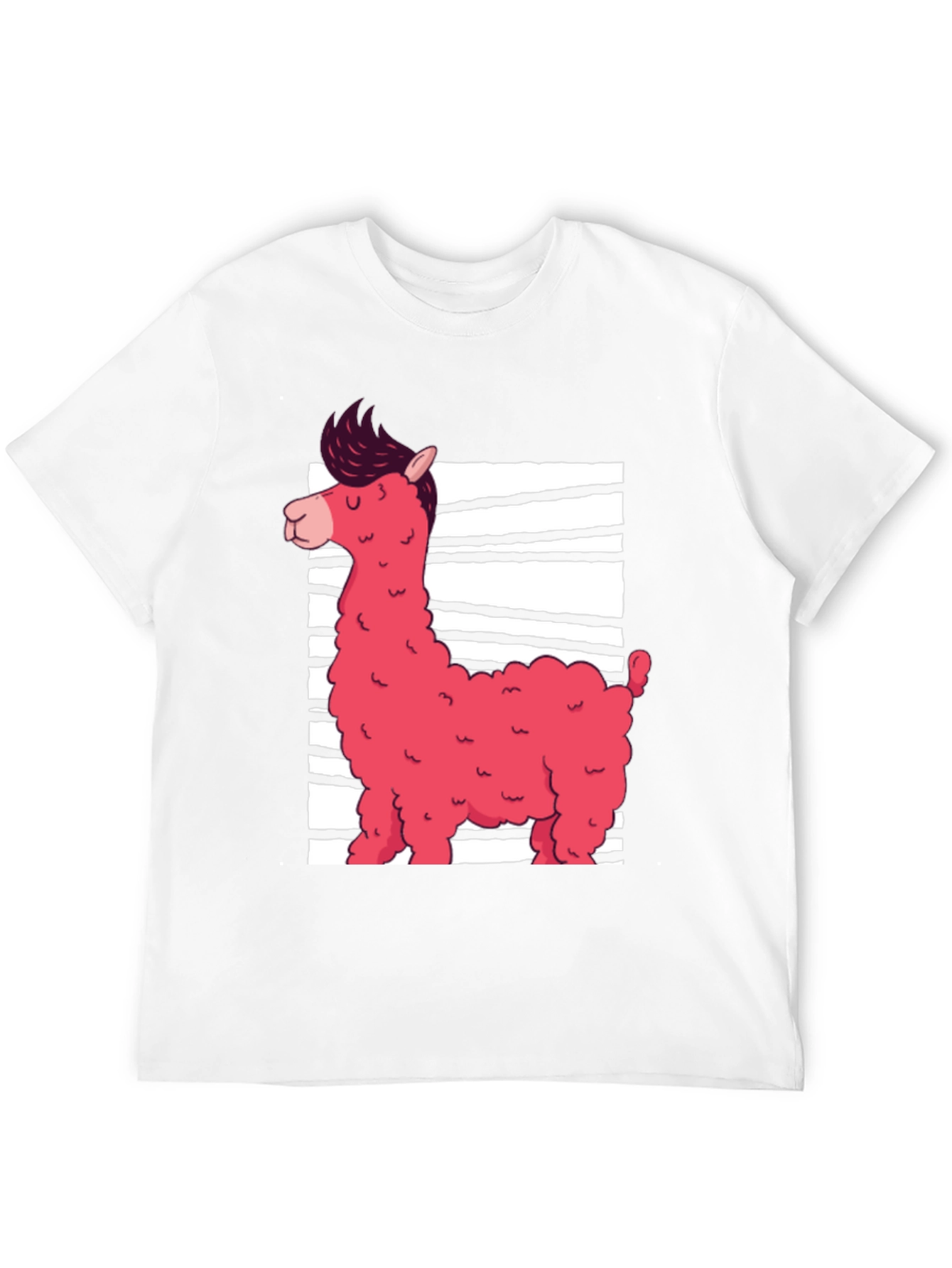 Funky Llama Graphic Tee - Black Cotton Shirt