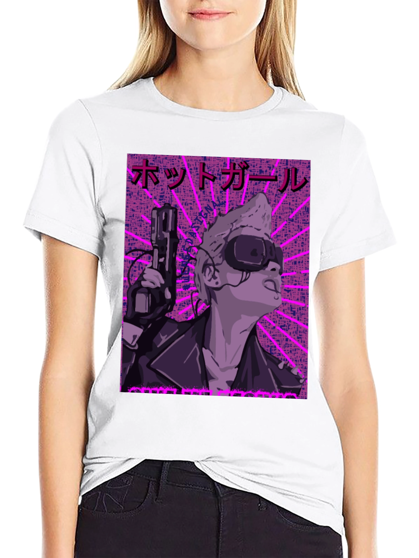 Cyberpunk Girl Graphic Print Tee
