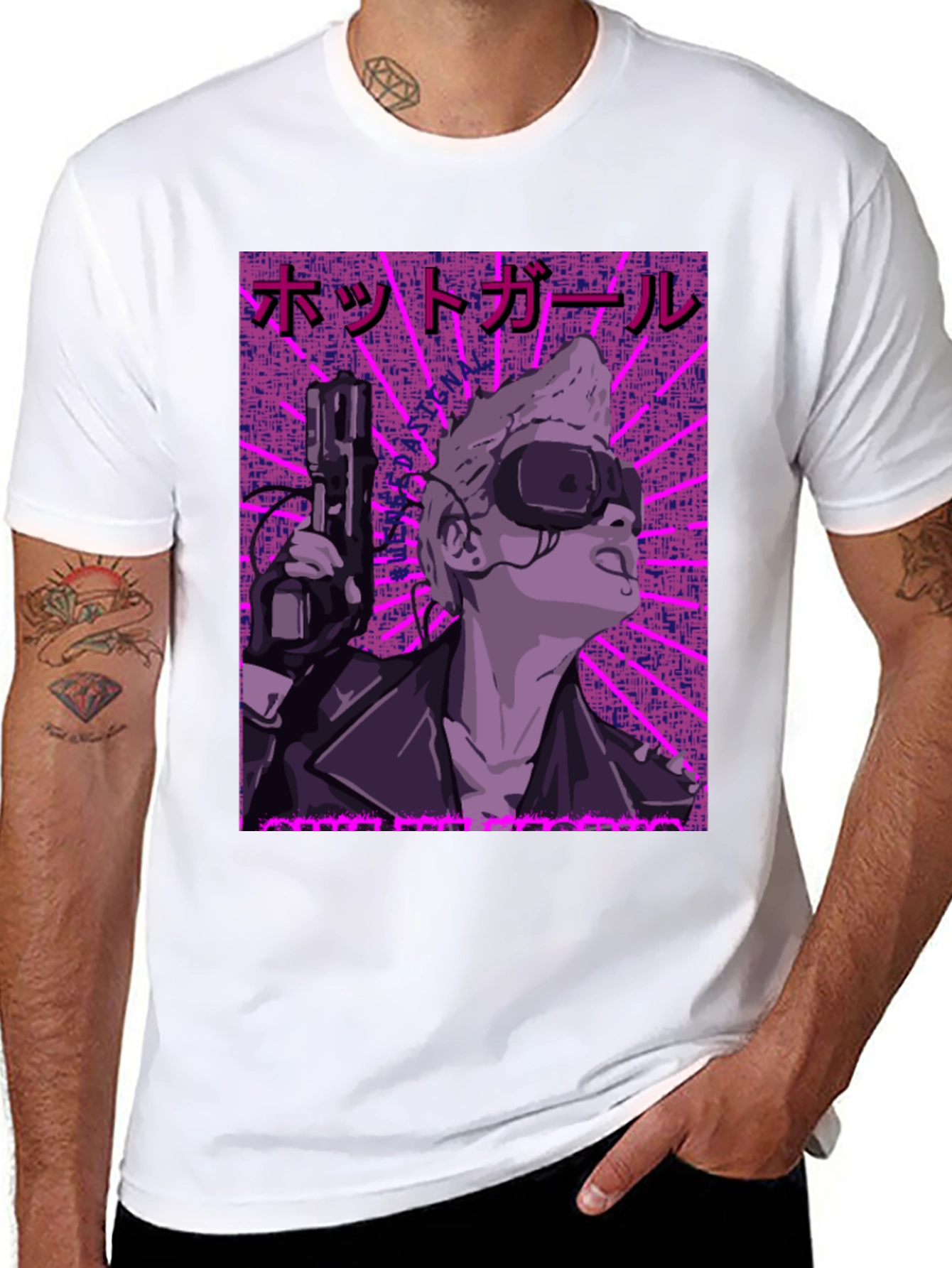 Cyberpunk Girl Graphic Print Tee