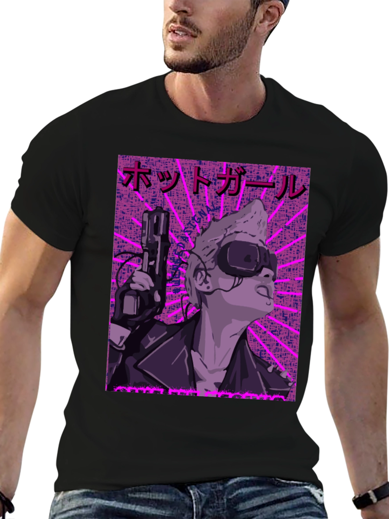 Cyberpunk Girl Graphic Print Tee
