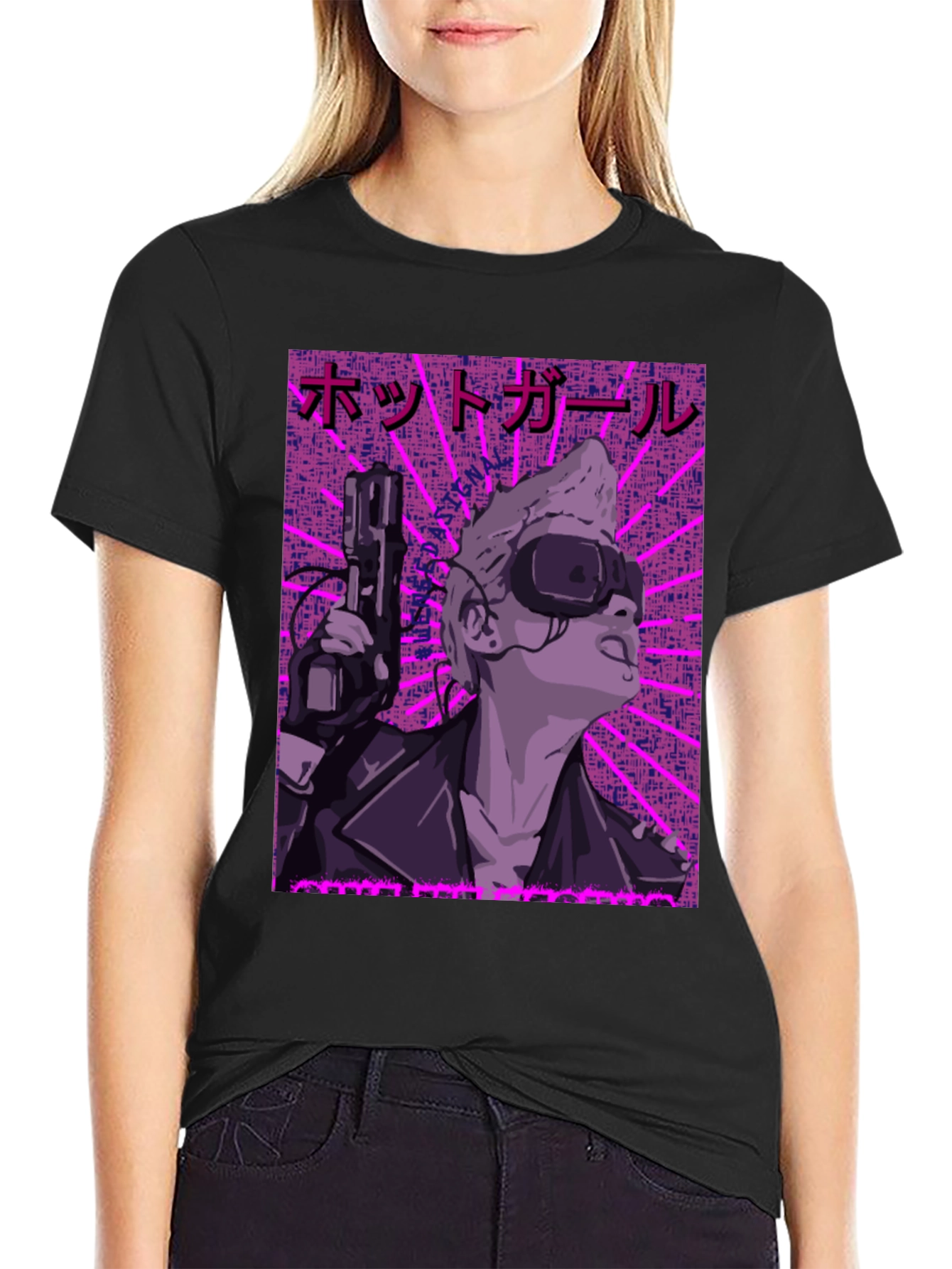 Cyberpunk Girl Graphic Print Tee