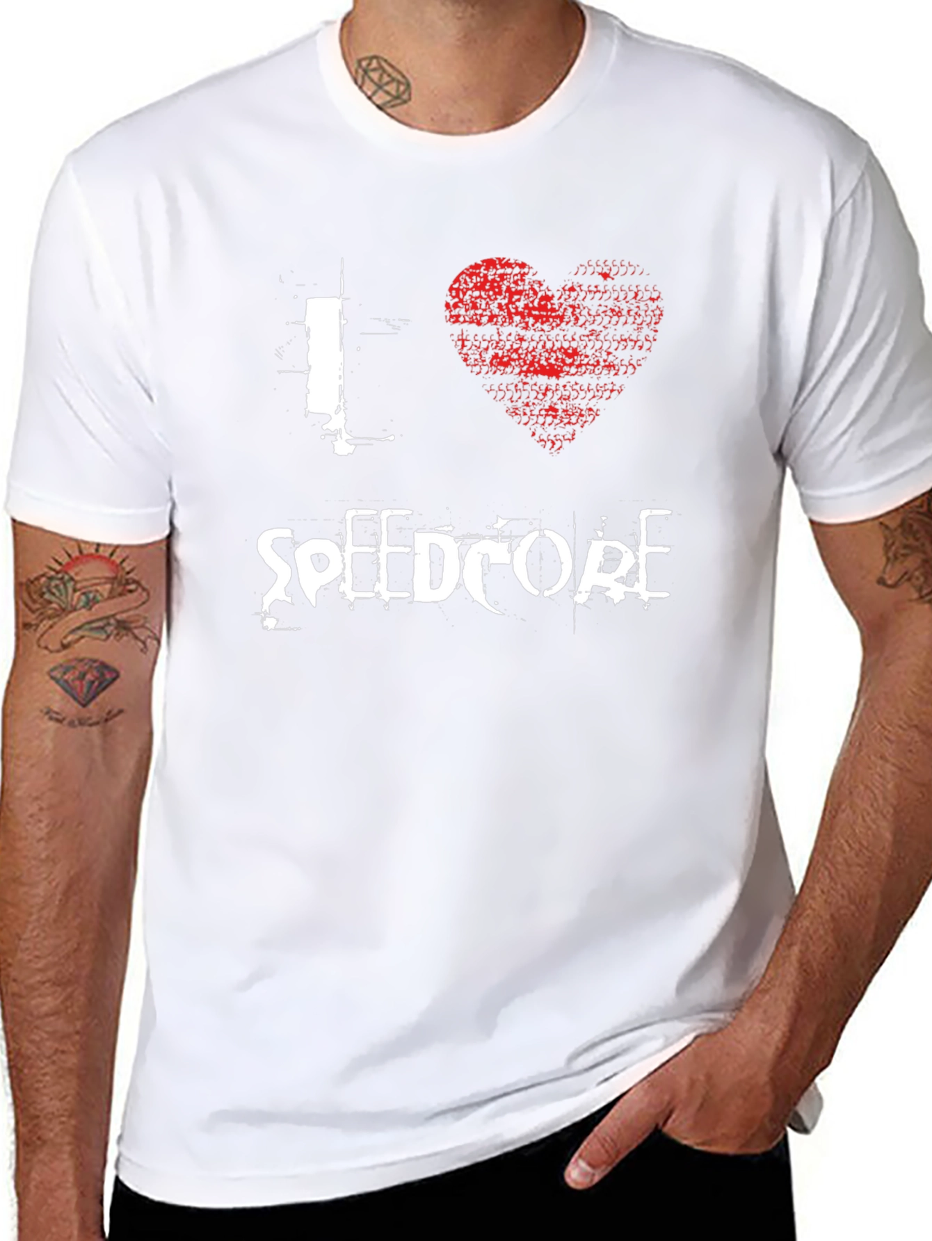 I Love Speedcore Black Graphic T-Shirt