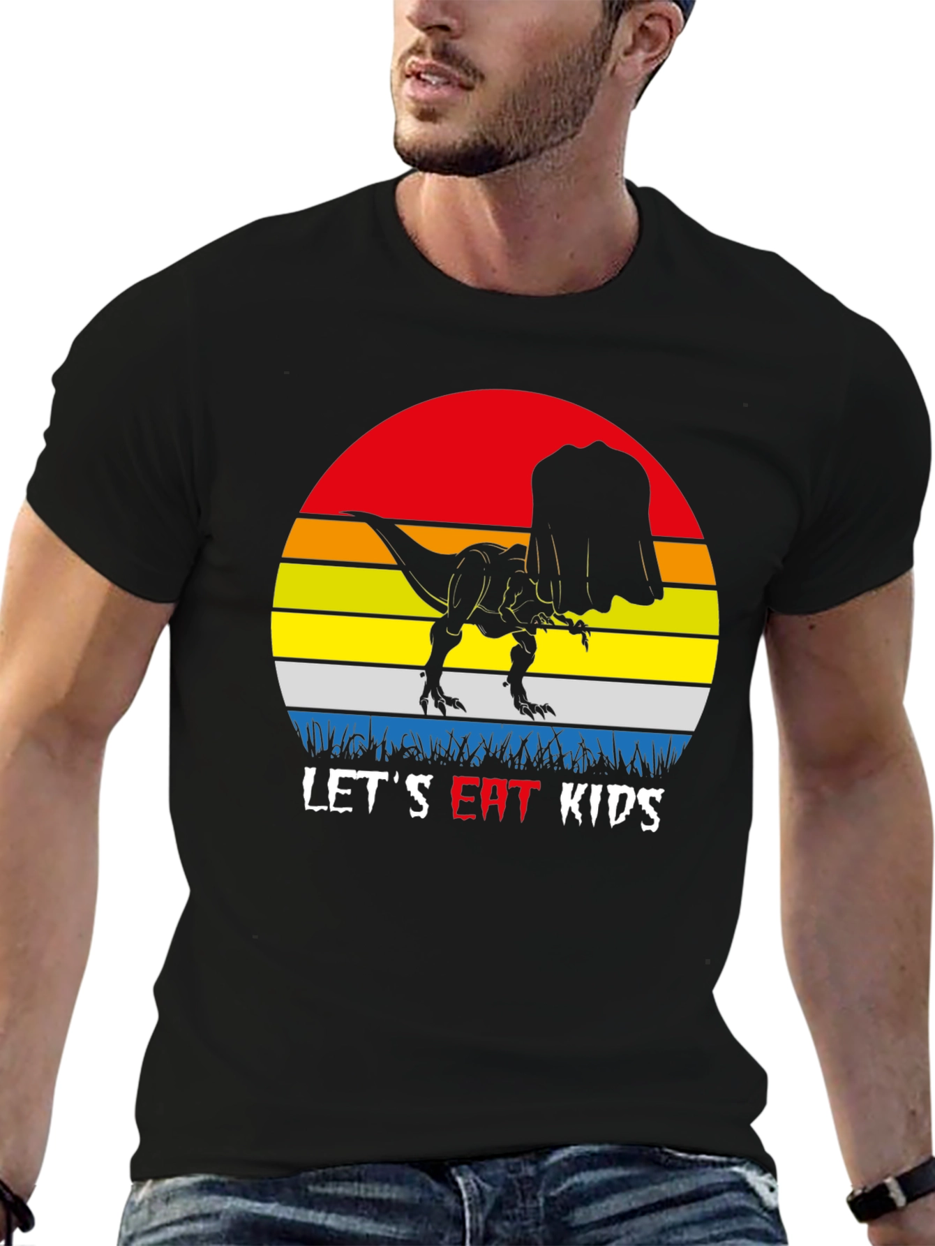 Dinosaur Lets Eat Kids Graphic T-Shirt