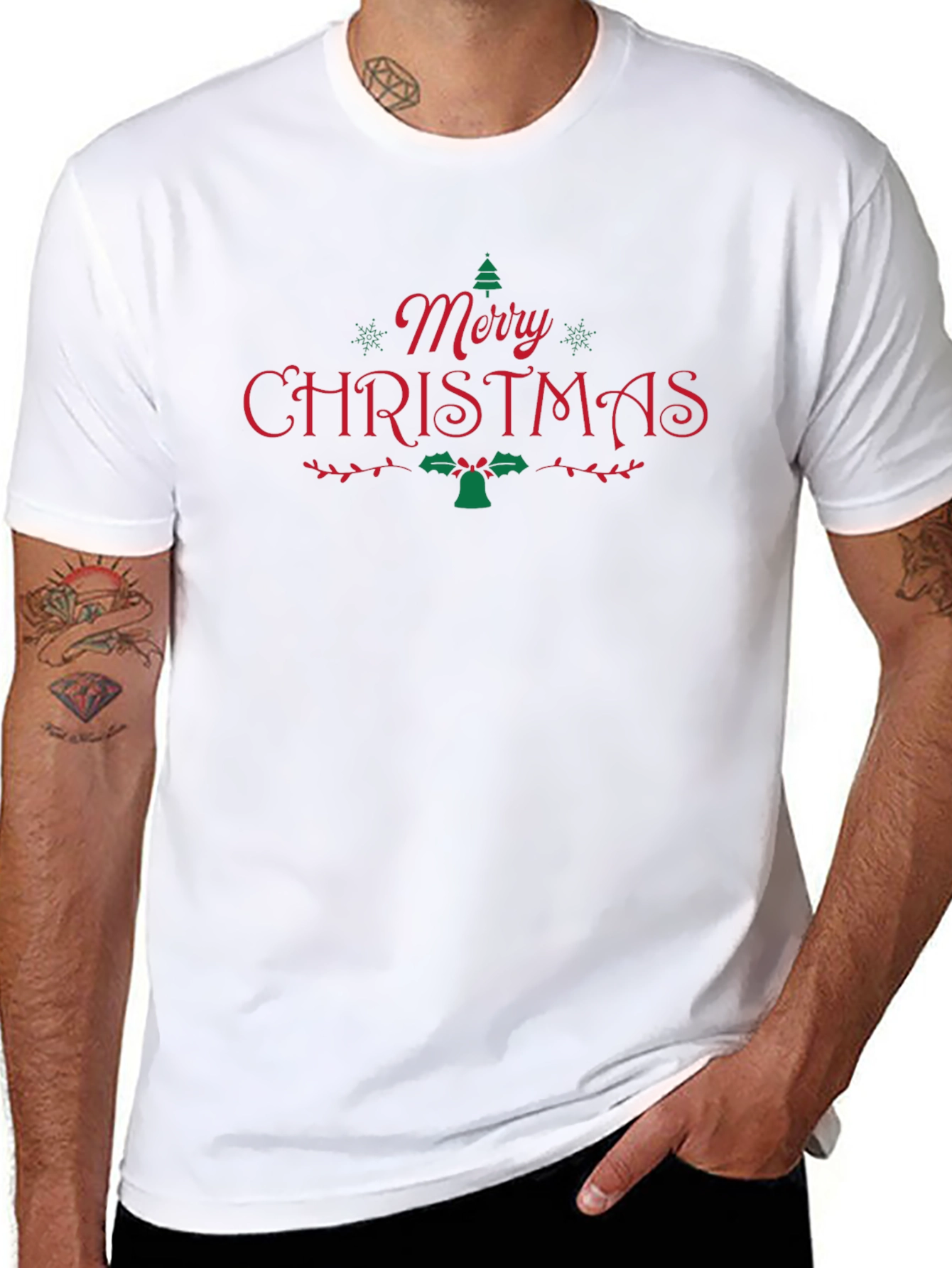 Festive Merry Christmas Graphic Tee - Holiday Apparel