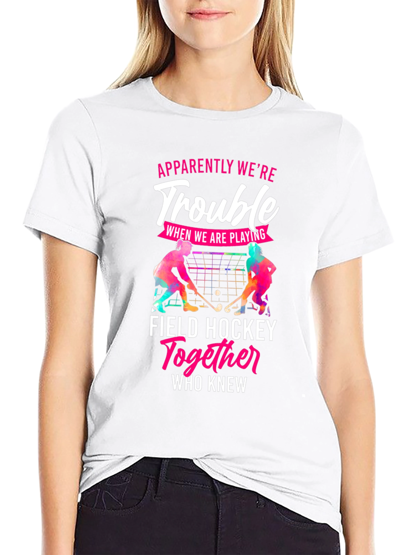 Funny Field Hockey Trouble T-Shirt