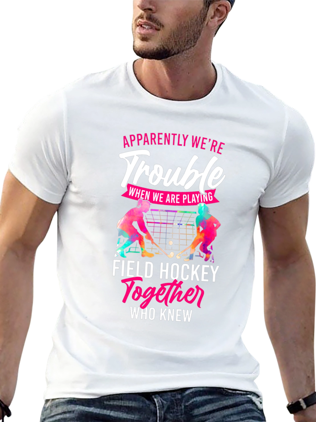 Funny Field Hockey Trouble T-Shirt