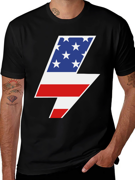 American Flag Lightning Bolt Graphic Tee