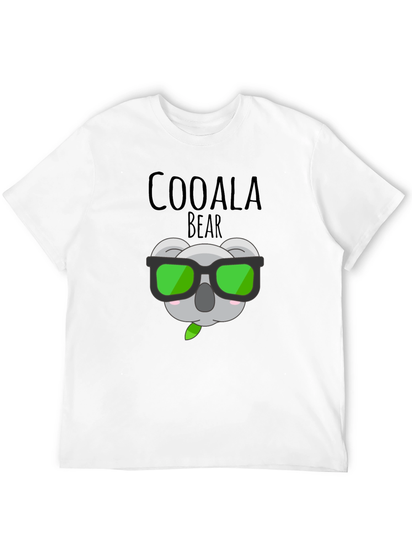 Coolala Bear T-Shirt - Black Cartoon Koala with Sunglasses