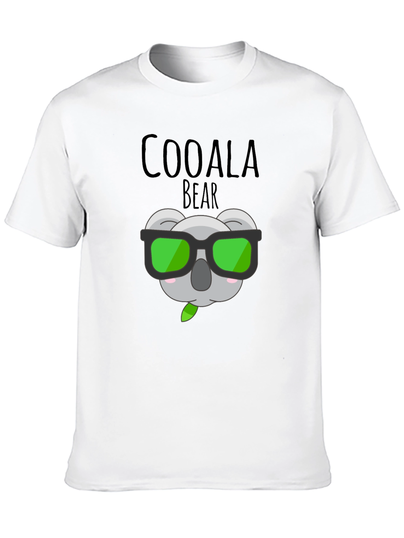 Coolala Bear T-Shirt - Black Cartoon Koala with Sunglasses