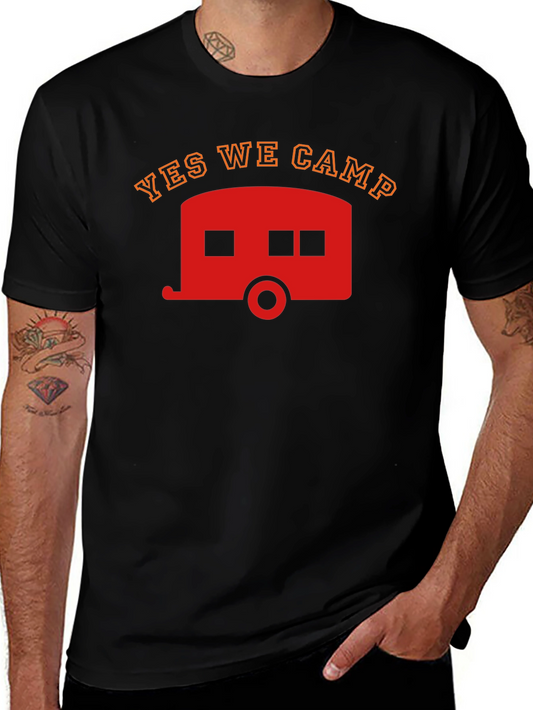 Yes We Camp T-Shirt - Retro Camper Graphic Tee