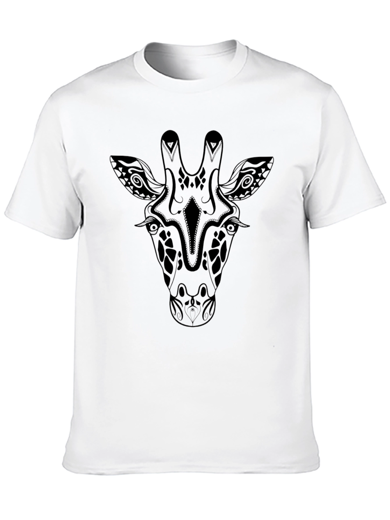 Giraffe Print Black T-Shirt - Stylish Animal Tee