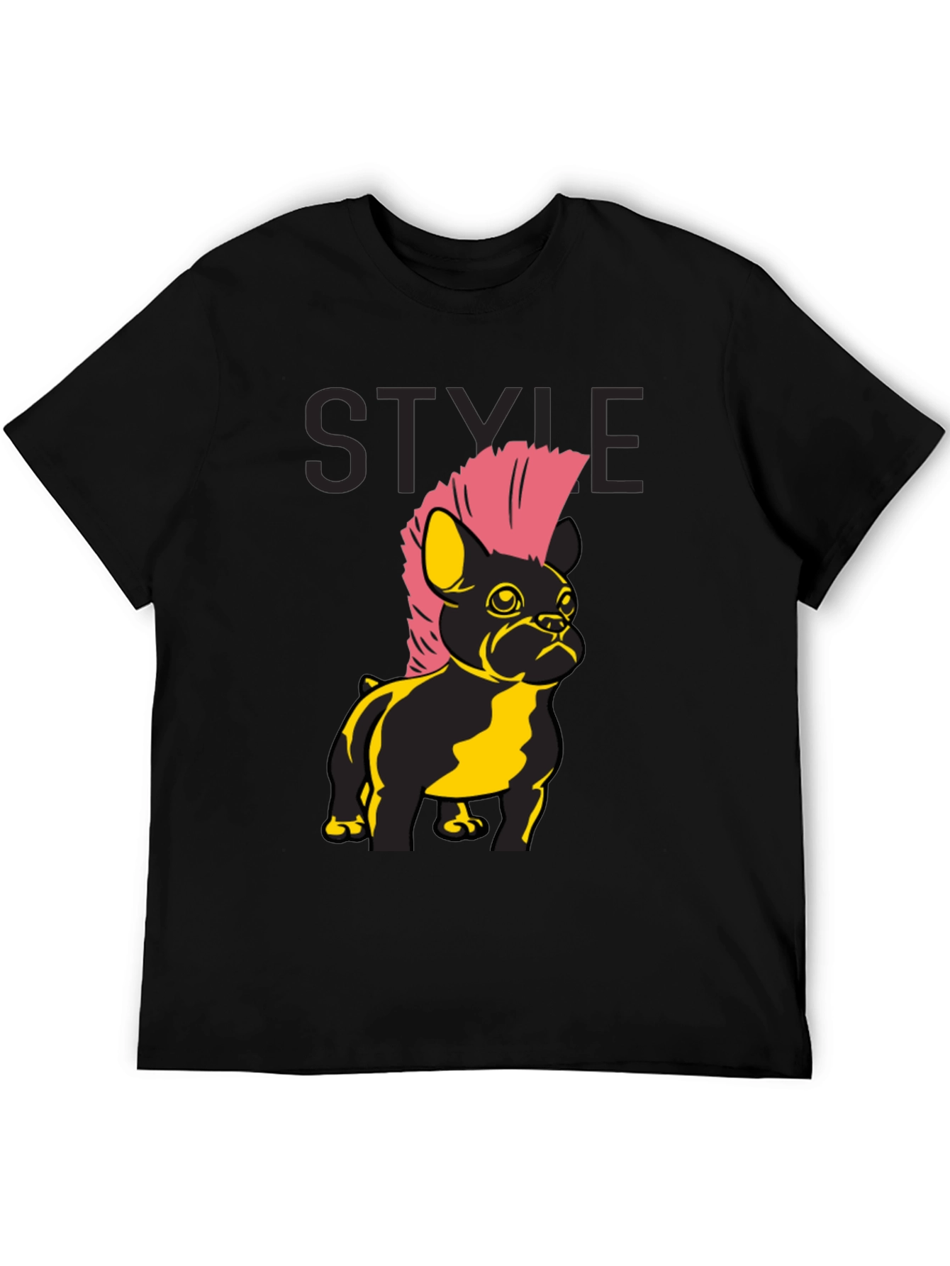 Punk Bulldog Graphic Tee - Black