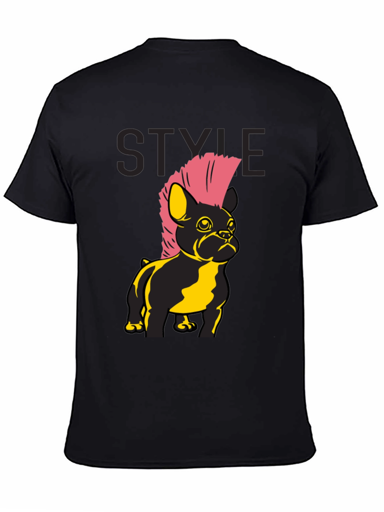 Punk Bulldog Graphic Tee - Black