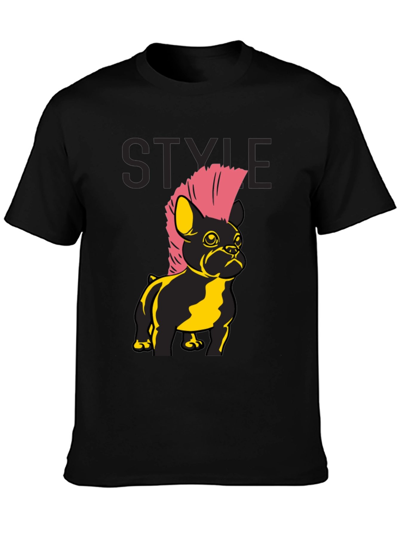 Punk Bulldog Graphic Tee - Black