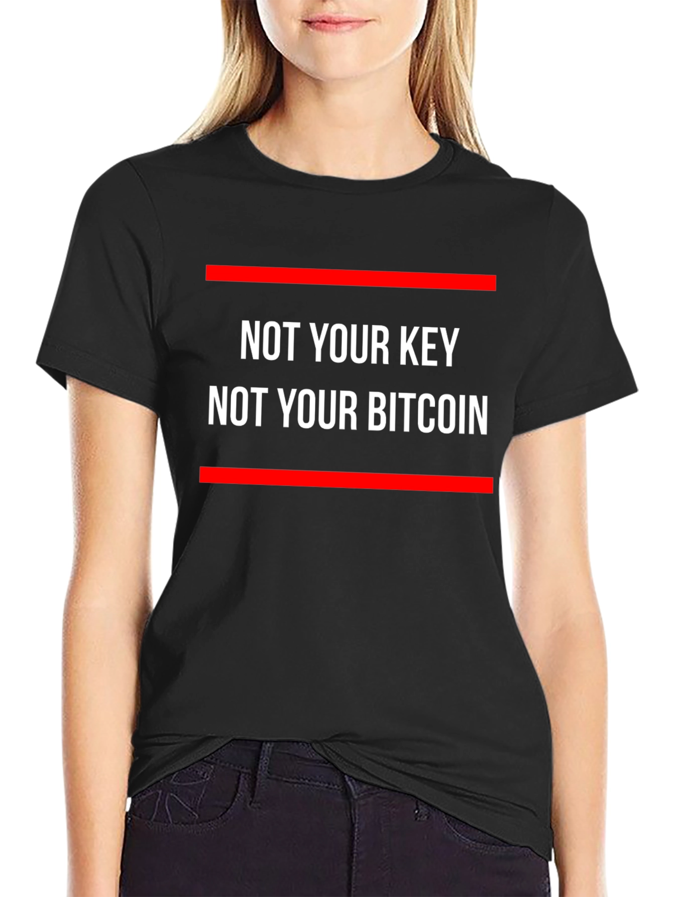 Not Your Keys Not Your Bitcoin Black T-Shirt