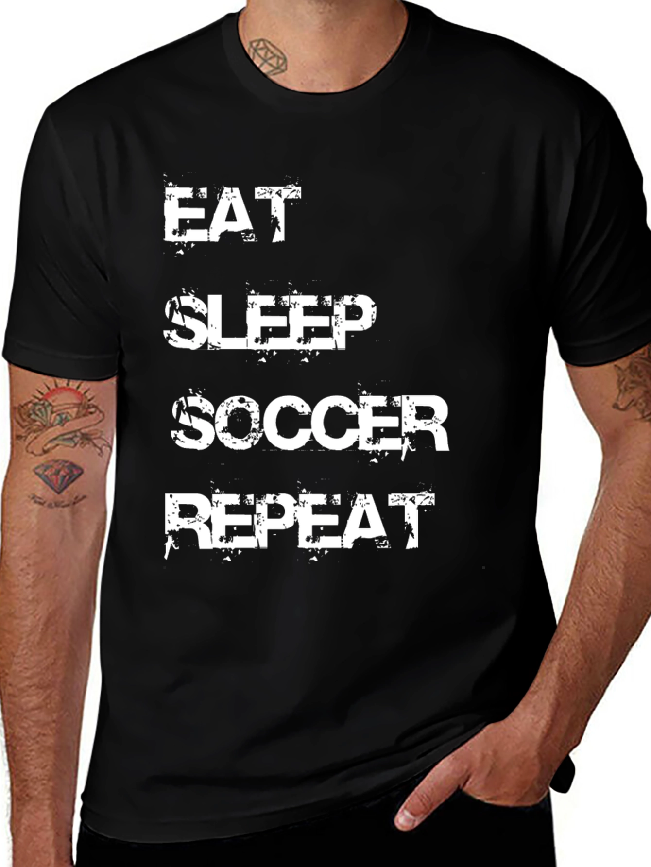 Eat Sleep Soccer Repeat Graphic T-Shirt
