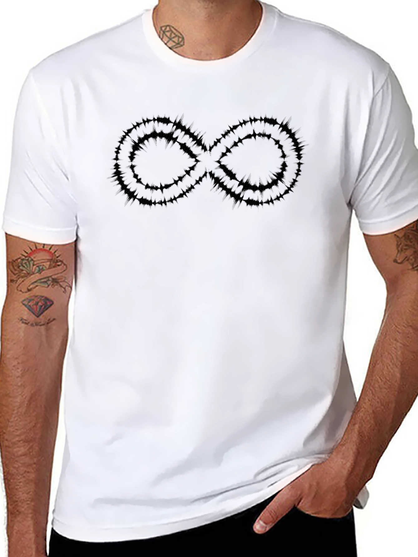 Edgy Infinity Symbol Black T-Shirt