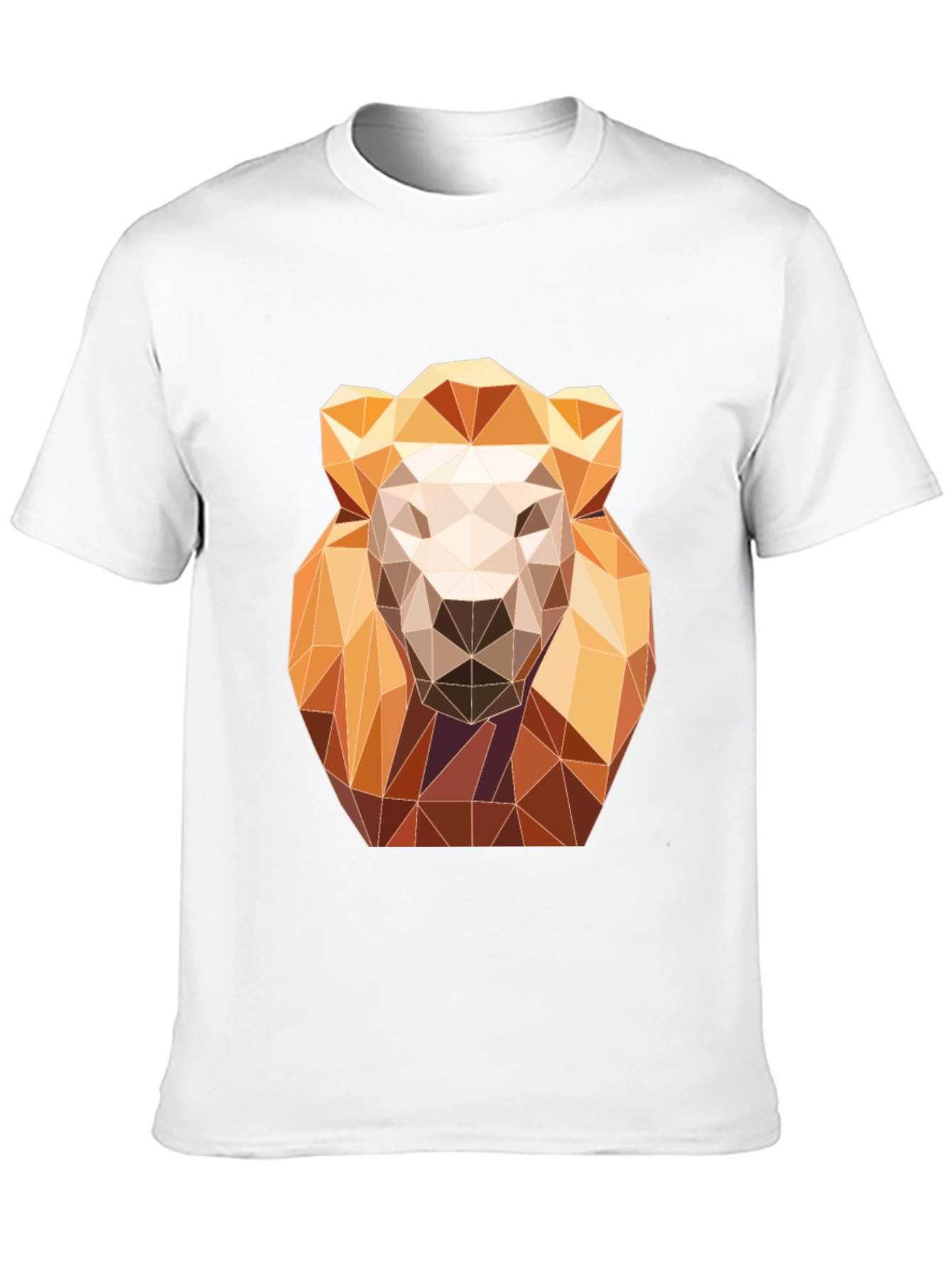 Geometric Lion Graphic Tee - Modern Art Design