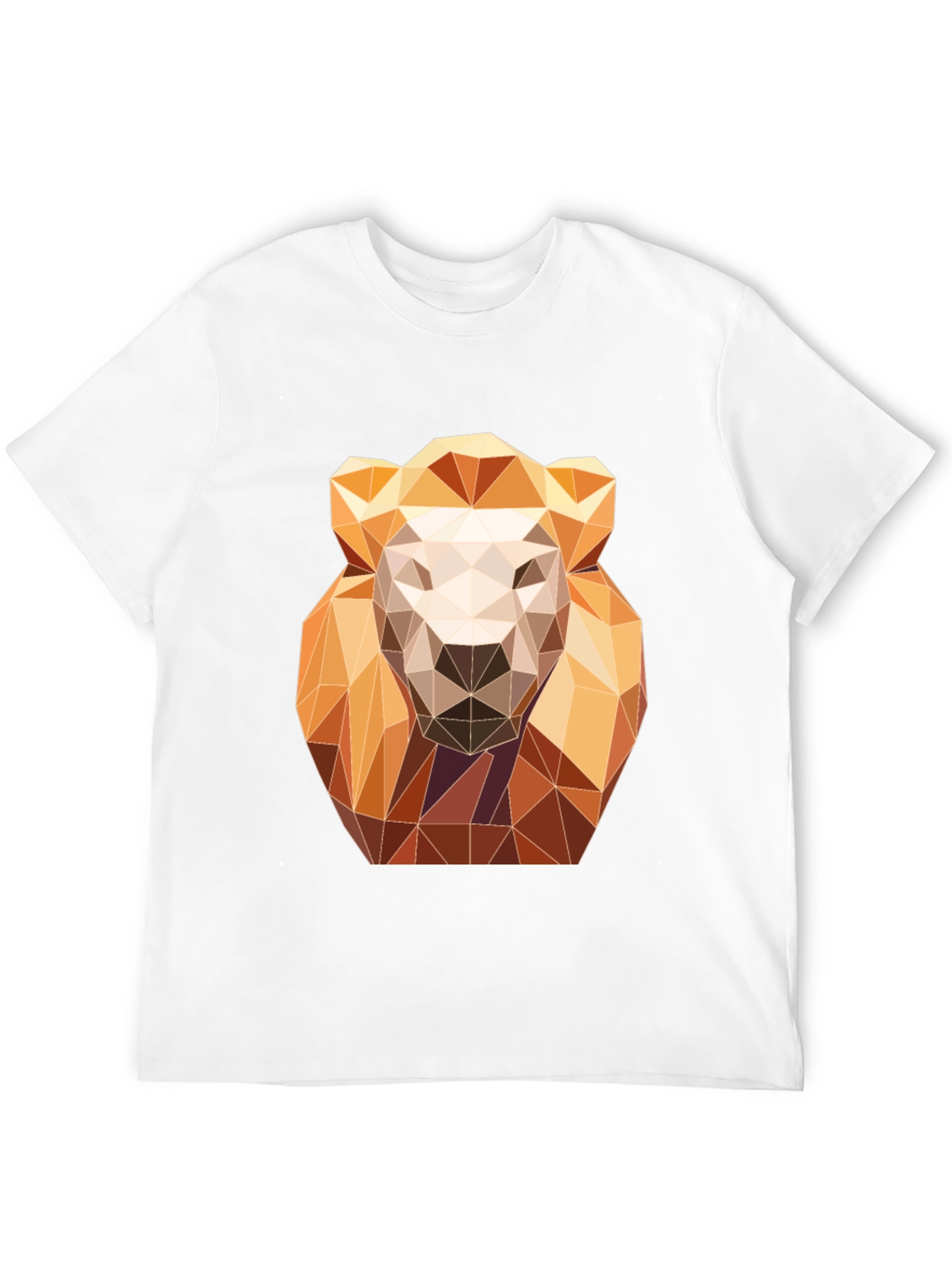 Geometric Lion Graphic Tee - Modern Art Design