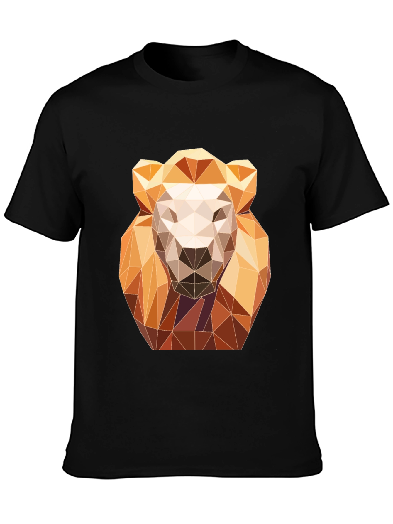 Geometric Lion Graphic Tee - Modern Art Design