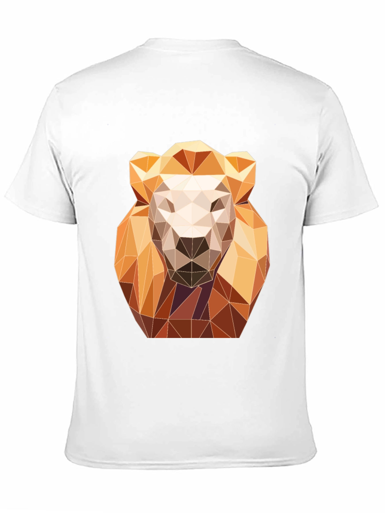 Geometric Lion Graphic Tee - Modern Art Design