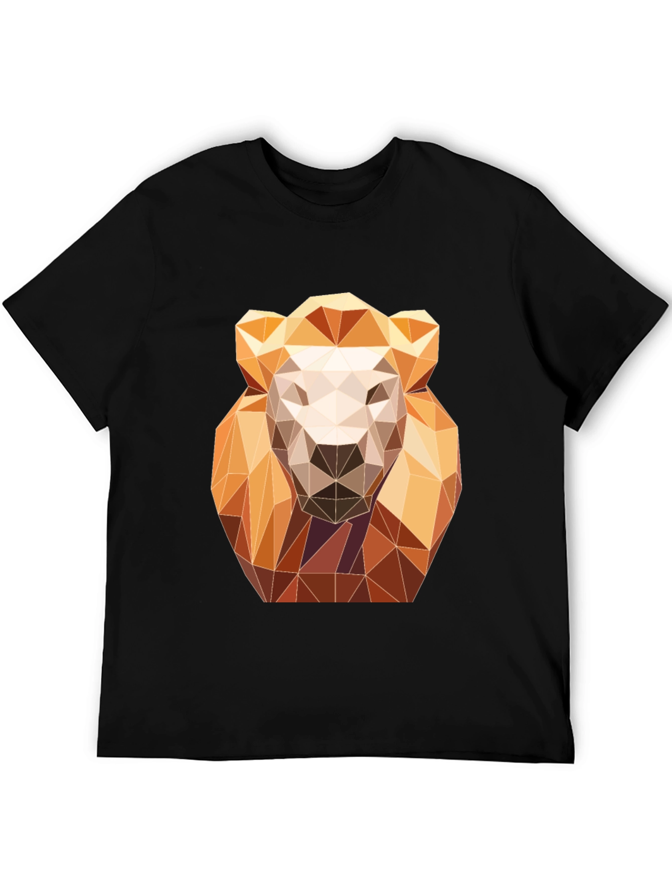 Geometric Lion Graphic Tee - Modern Art Design