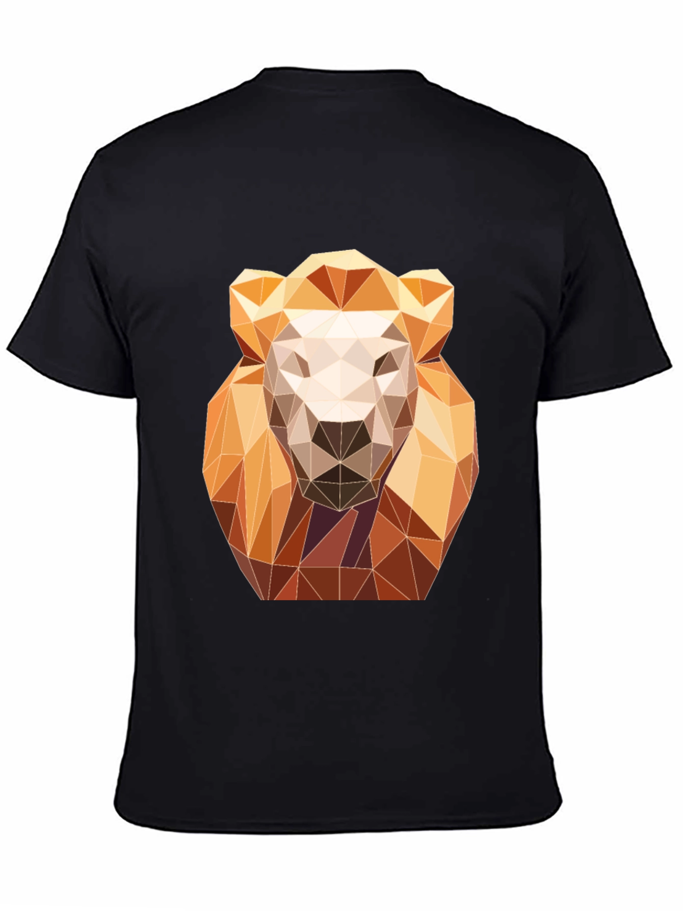 Geometric Lion Graphic Tee - Modern Art Design