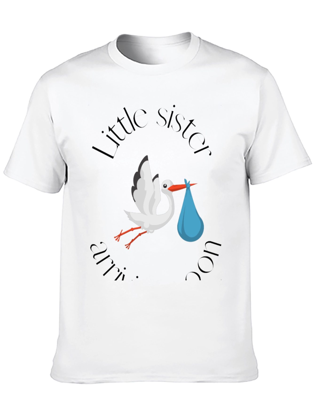 Little Sister Stork T-Shirt - Baby Announcement Tee