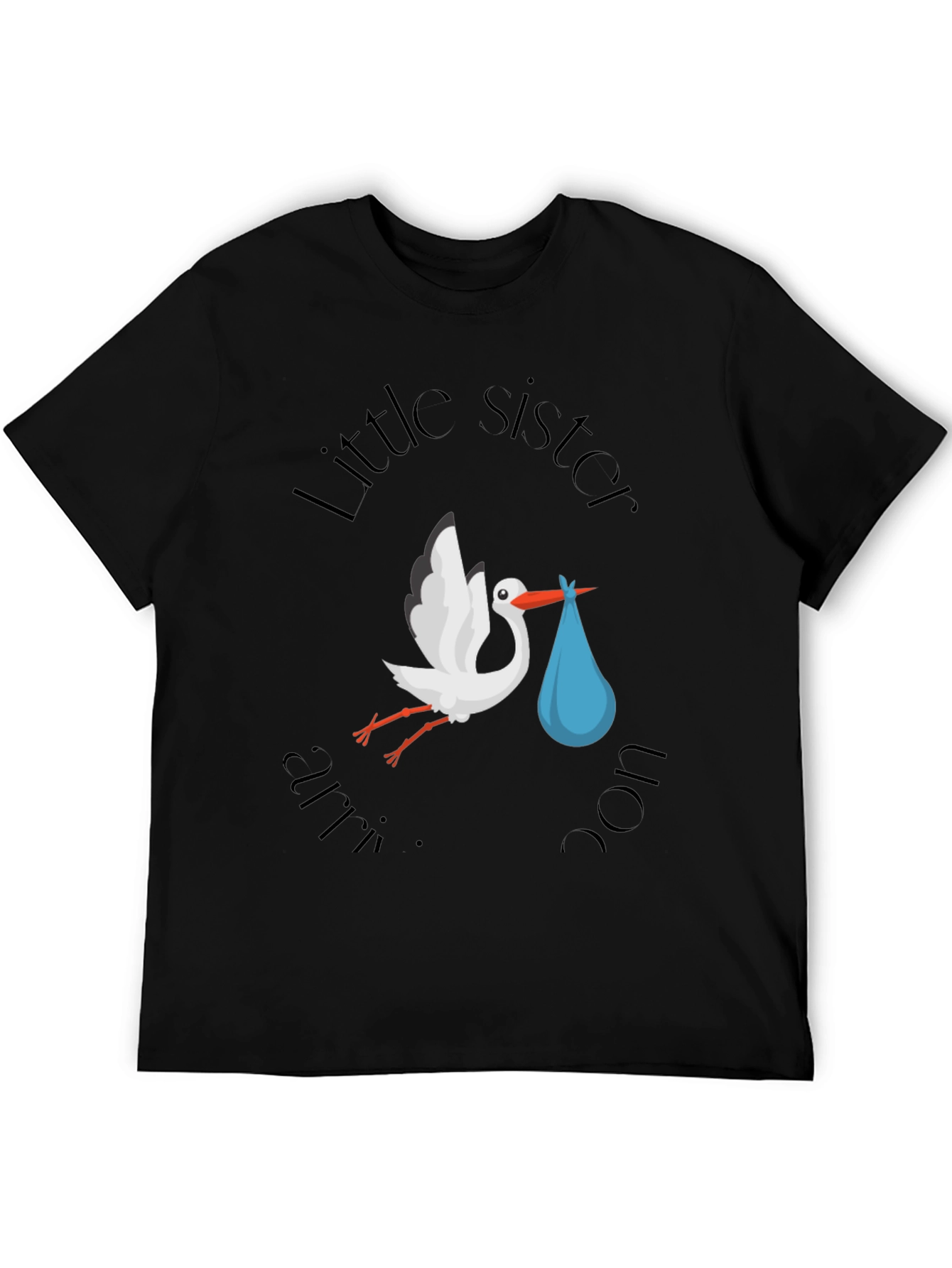 Little Sister Stork T-Shirt - Baby Announcement Tee