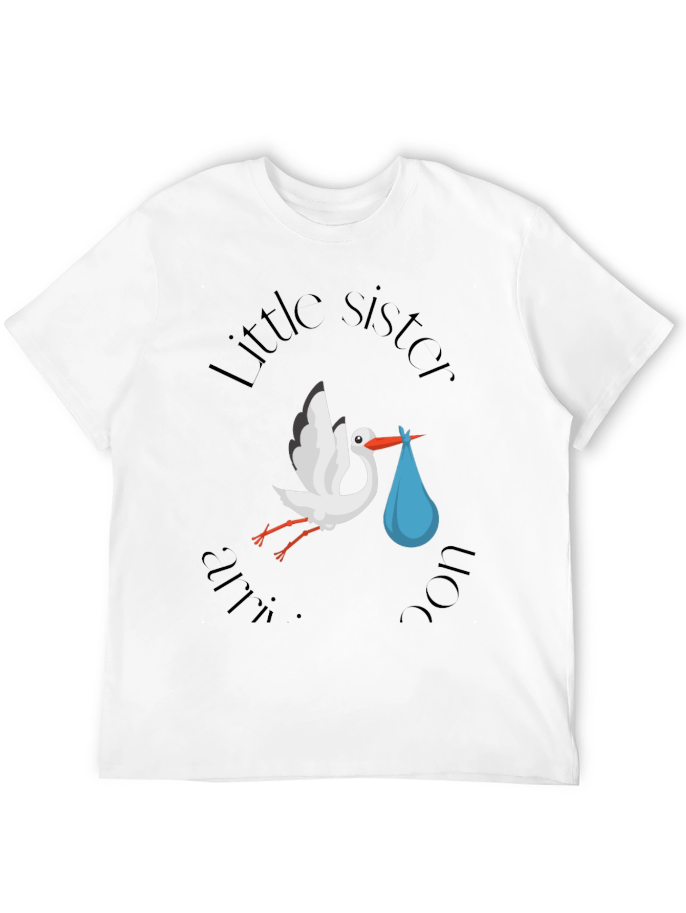 Little Sister Stork T-Shirt - Baby Announcement Tee