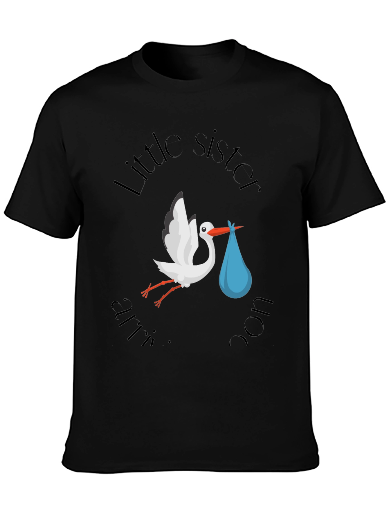 Little Sister Stork T-Shirt - Baby Announcement Tee