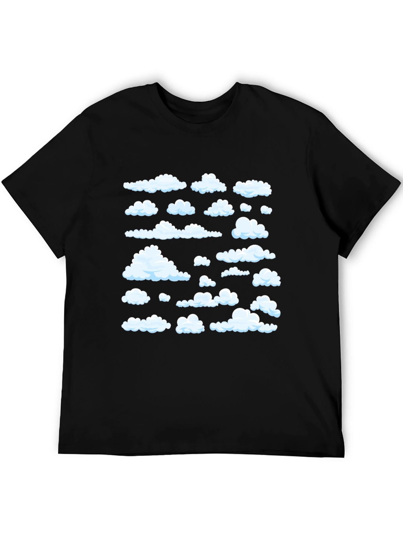 Cloud Pattern Black T-Shirt