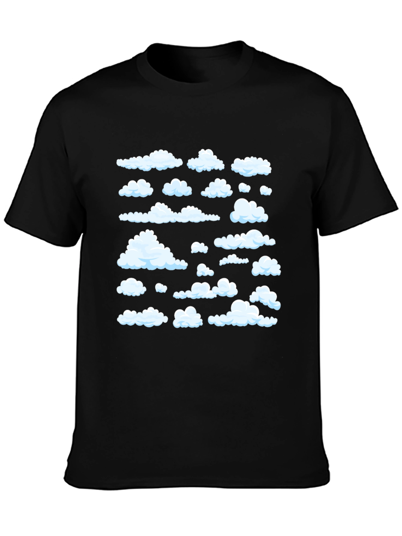 Cloud Pattern Black T-Shirt