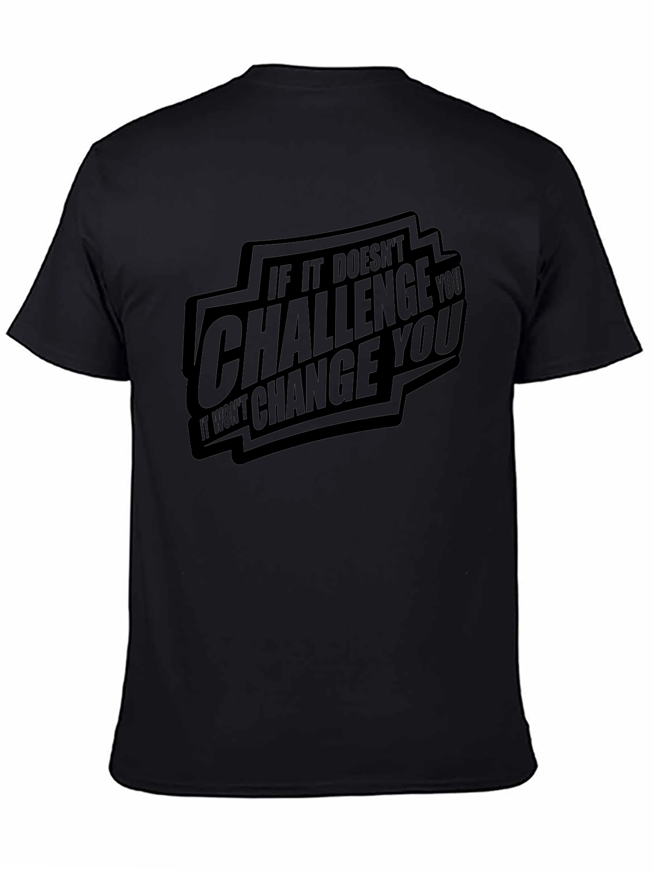 Challenge You Graphic Print Black T-Shirt
