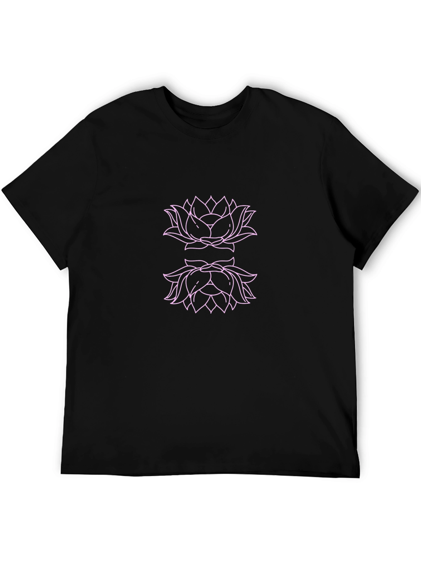 Lotus Flower Graphic Black T-Shirt
