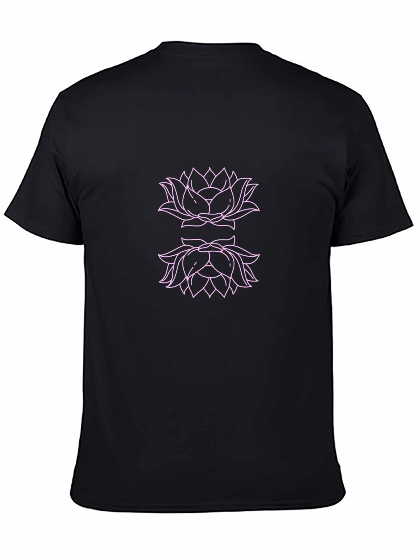 Lotus Flower Graphic Black T-Shirt