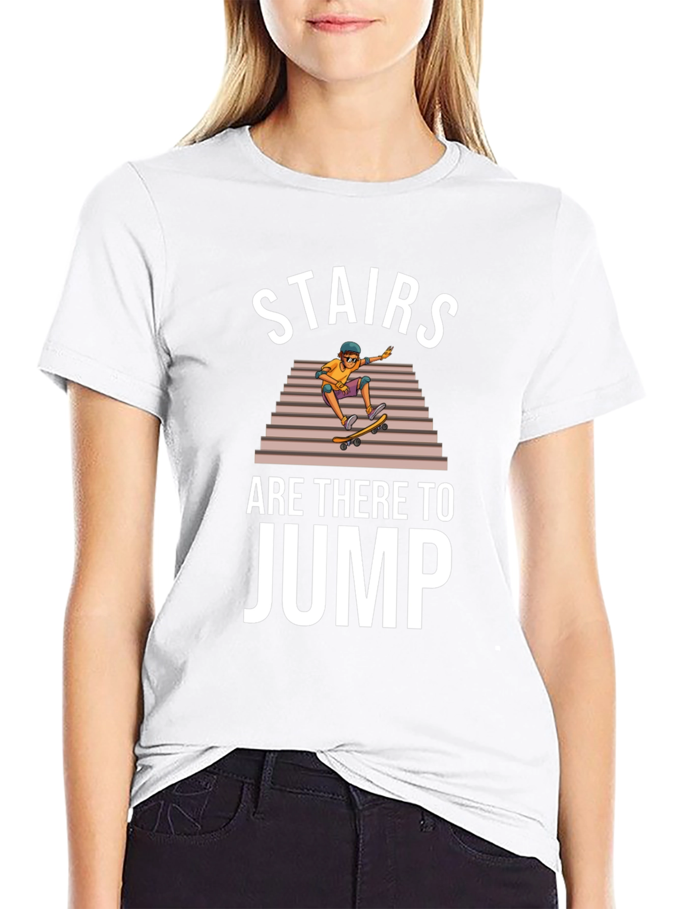 Stairs Are There to Jump Skater T-Shirt