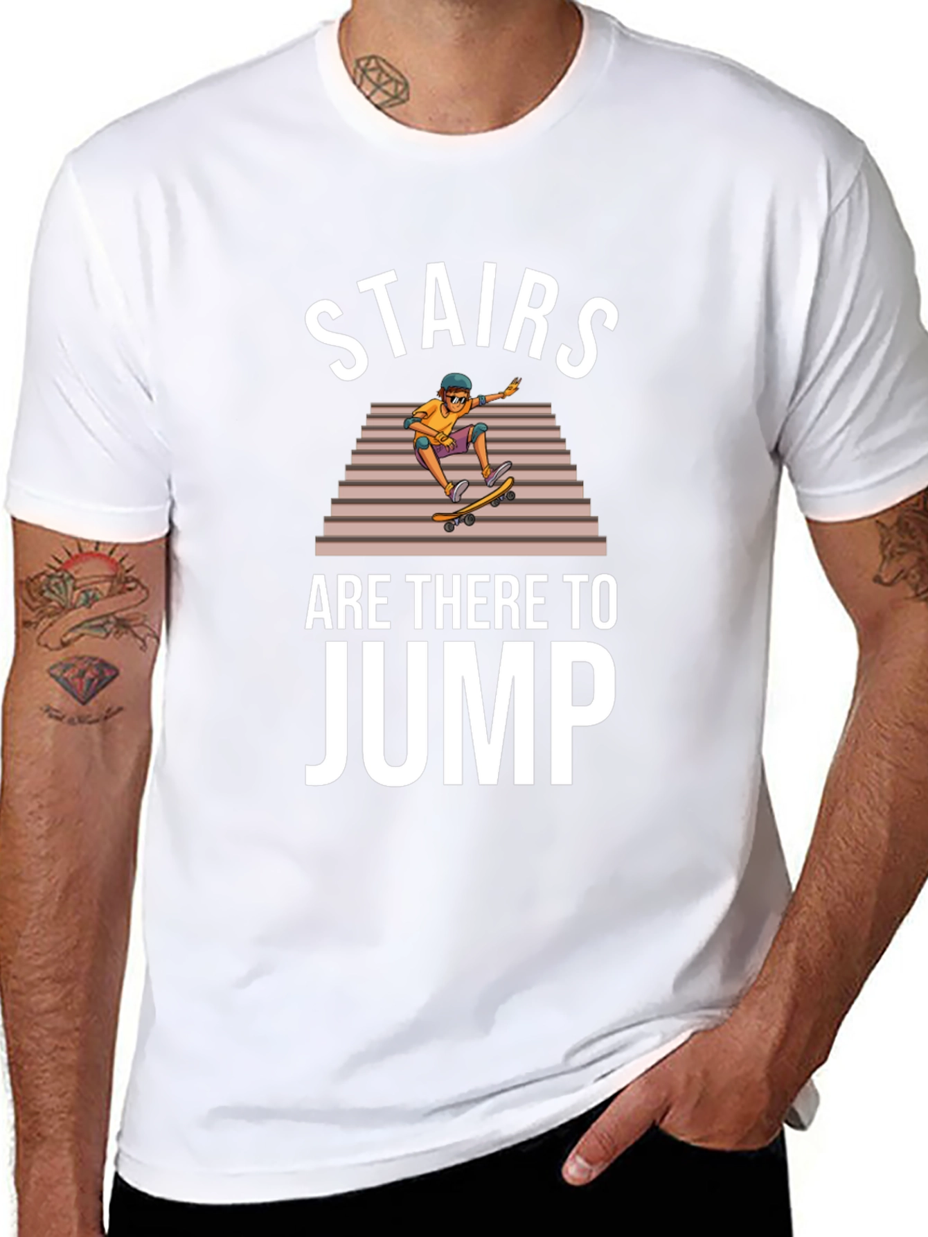 Stairs Are There to Jump Skater T-Shirt